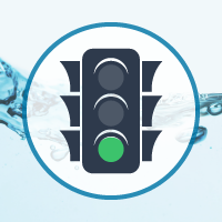 Die Wasserampel steht auf grün